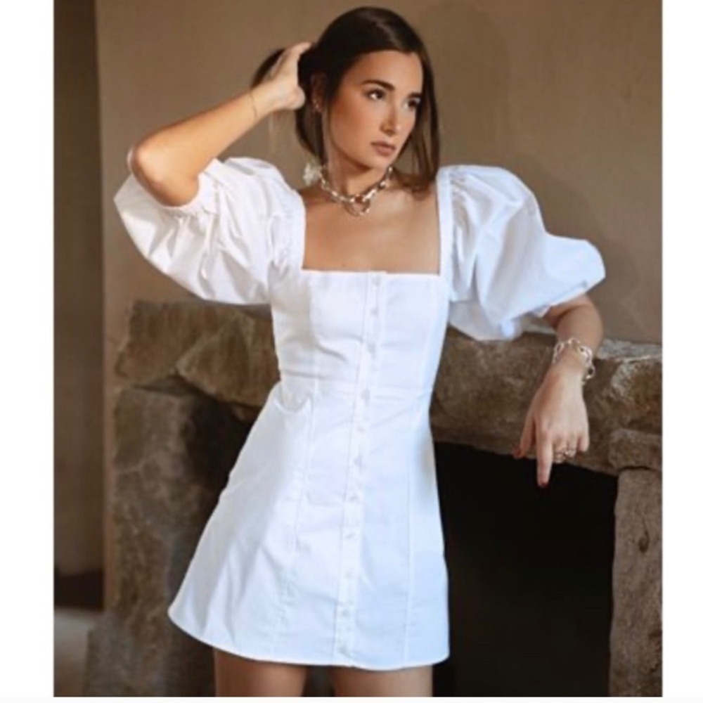 Danielle Bernstein Puff Sleeve Mini Dress